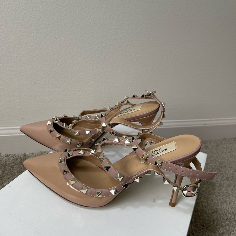 Studded Mid Heel Slingbacks KAITLYN PAN Size 8.5 NEW - Picture 6 of 12